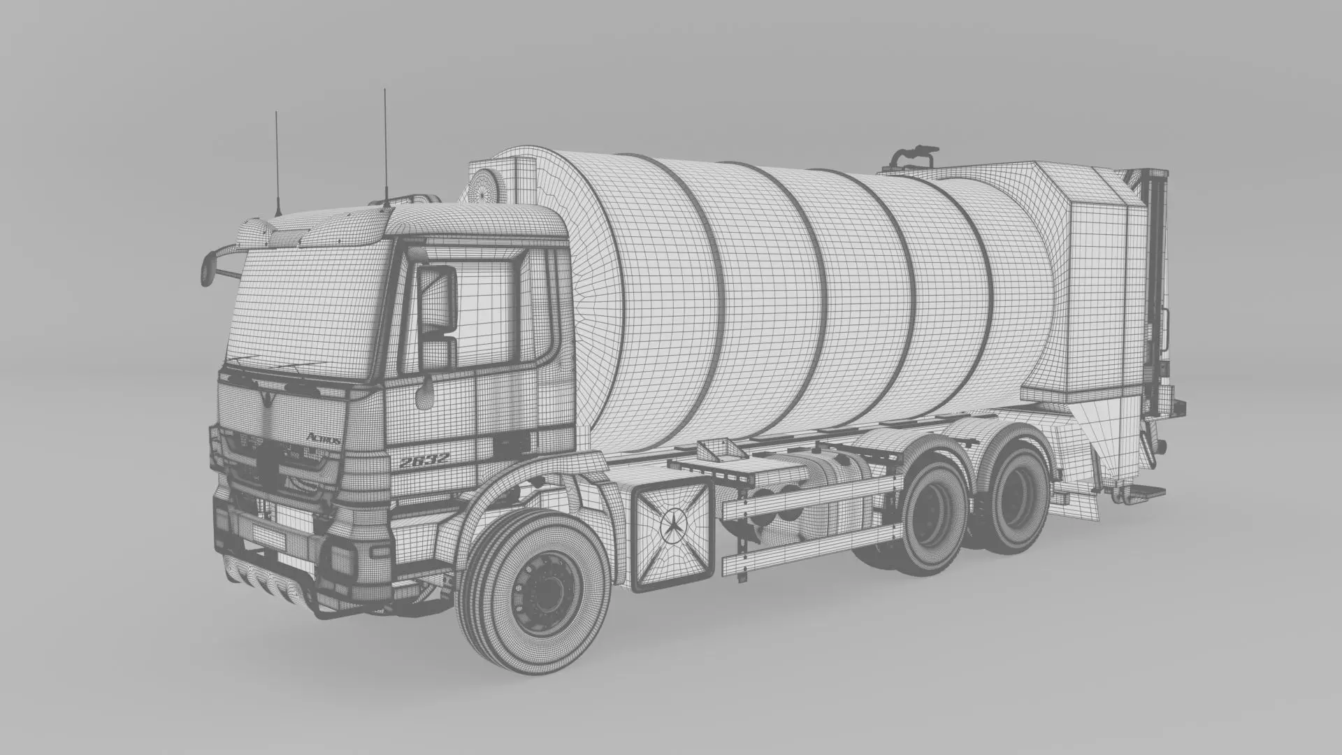 Mercedes Benz Actros 2632 6x4 BB Rotopress Garbage truck 3D model_18