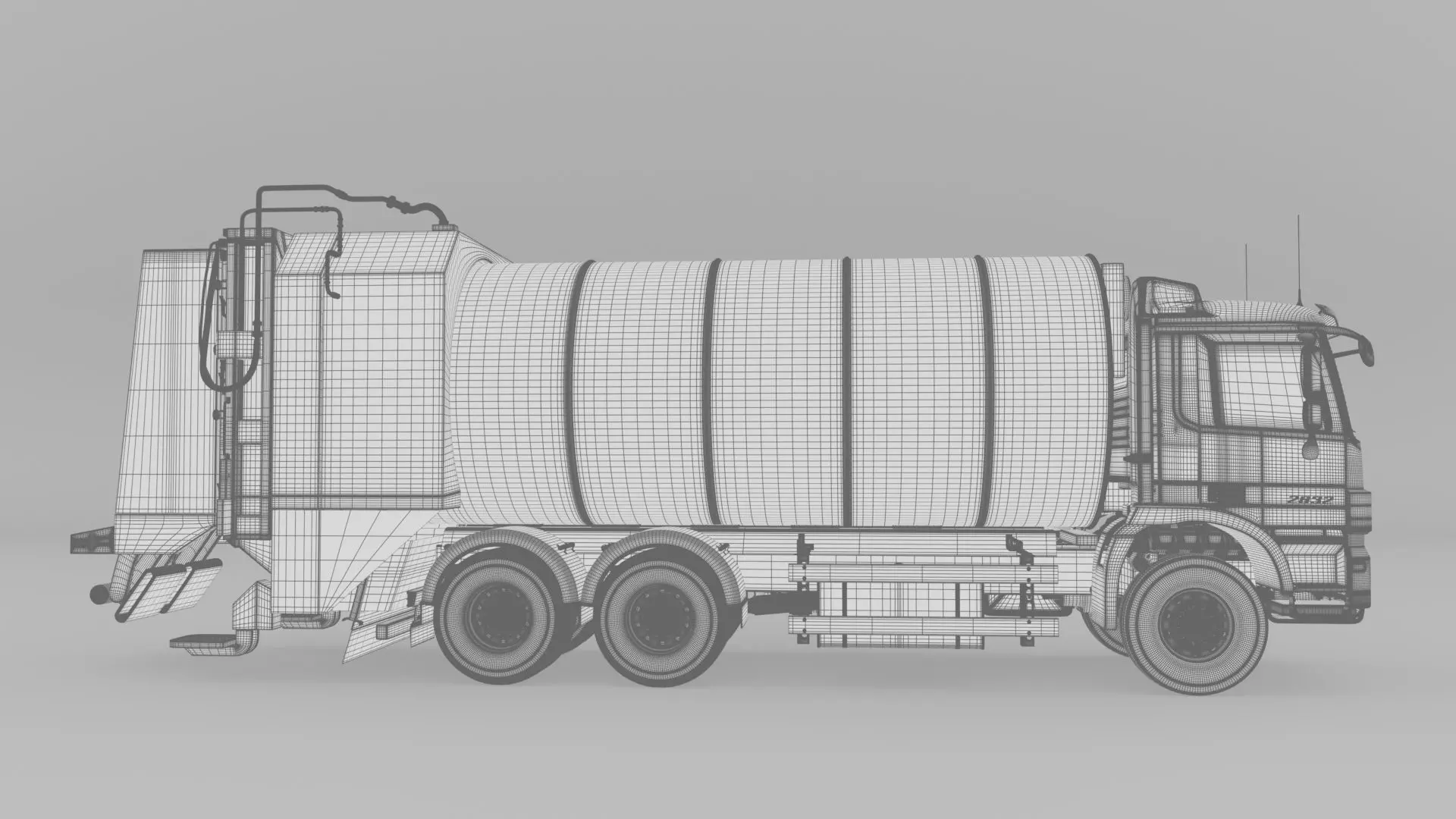 Mercedes Benz Actros 2632 6x4 BB Rotopress Garbage truck 3D model_28