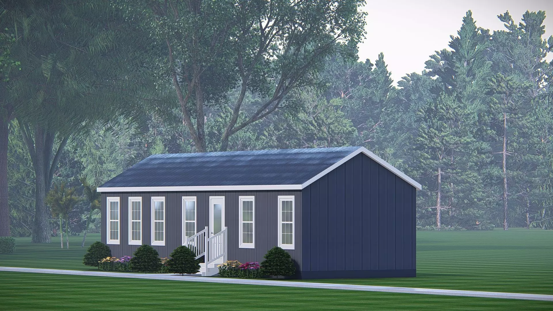 Rustic American Farmhouse Design  Traditional Country House 3D 3D model_0