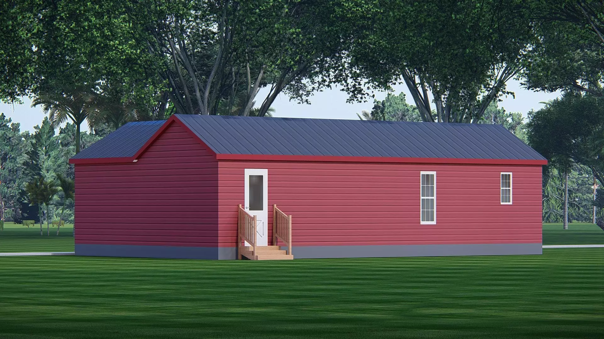 Rustic American Farmhouse Design Traditional Country House 3D 3D model_2