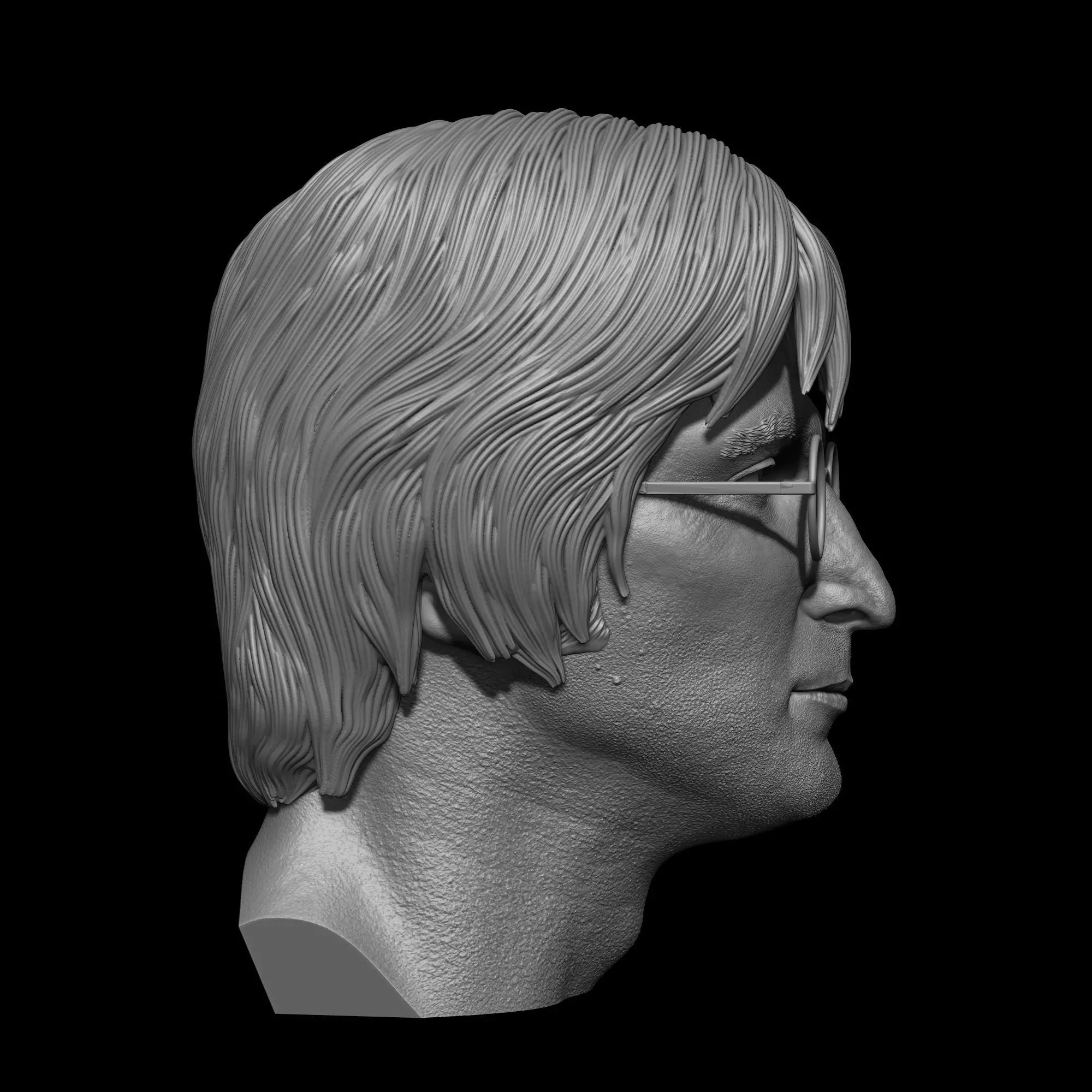 John Lennon The Beatles Bust Printable 3D Model 3D print model_8