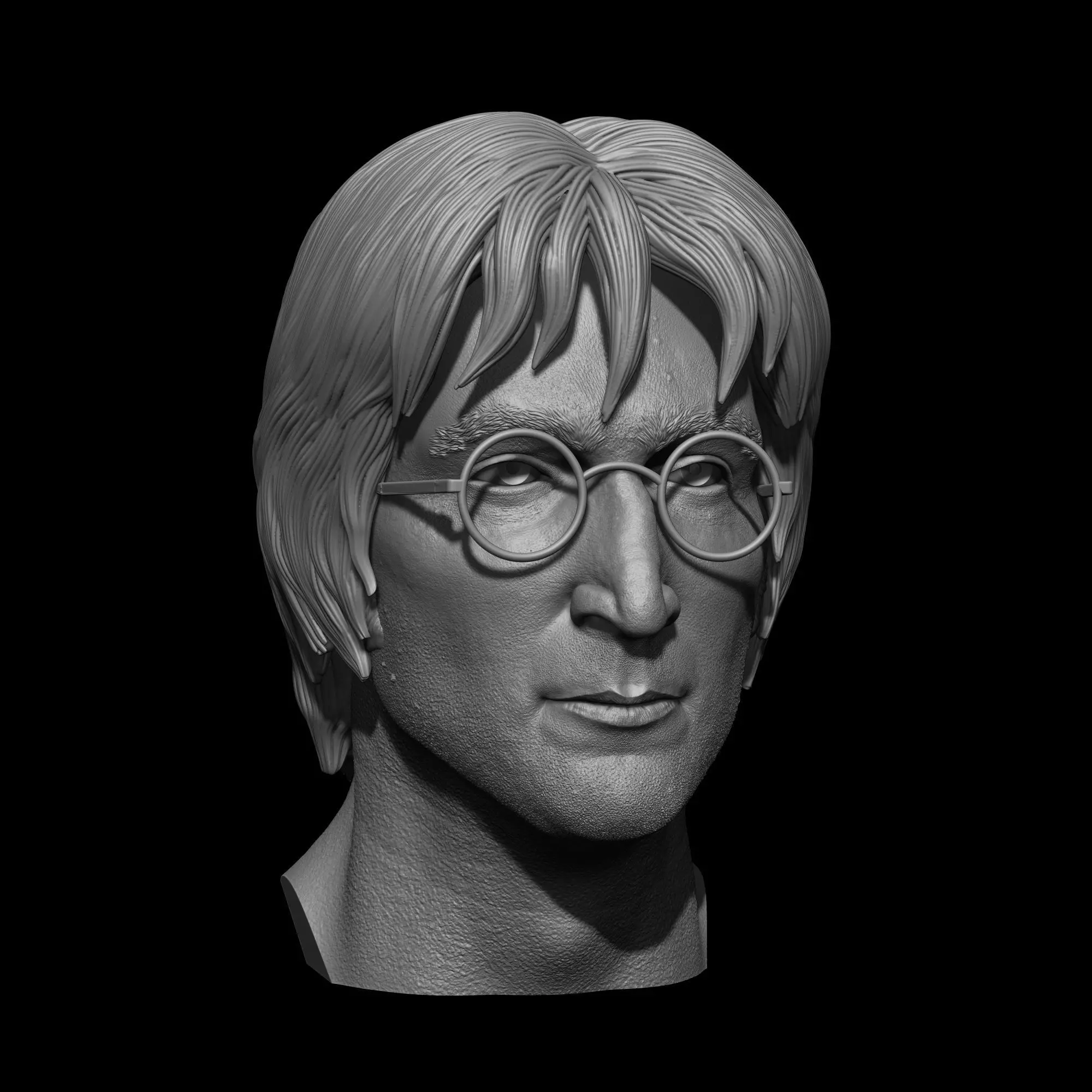 John Lennon The Beatles Bust Printable 3D Model 3D print model_9