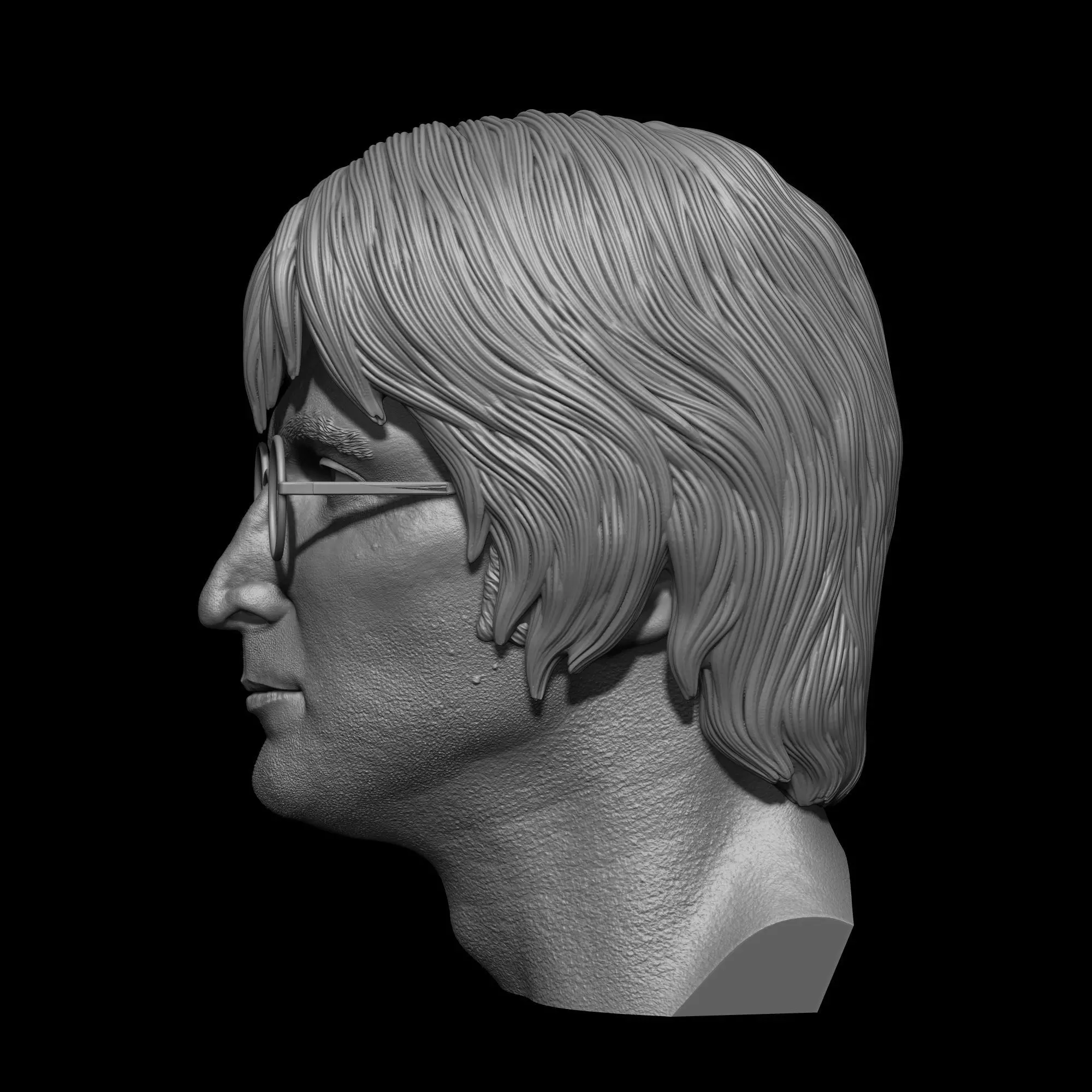 John Lennon The Beatles Bust Printable 3D Model 3D print model_4