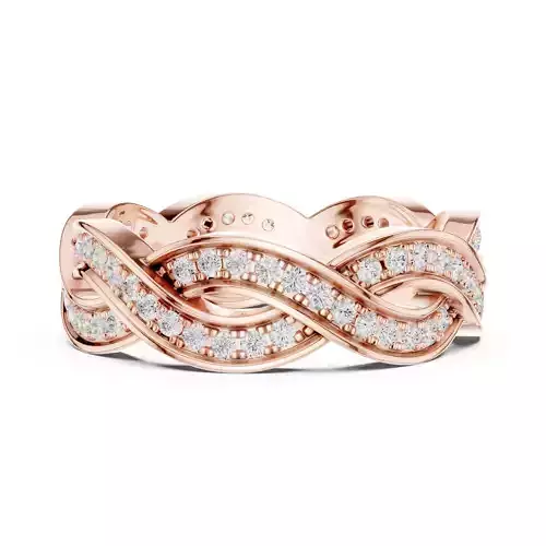 Round Diamond Twisted Curved Wedding Band 3DM STL Video