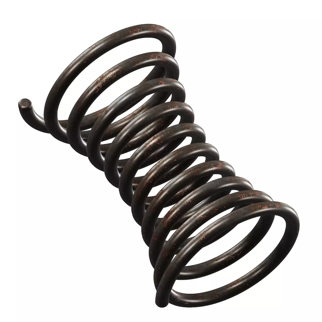 Rusty Steel Concave Spring 3D model_2