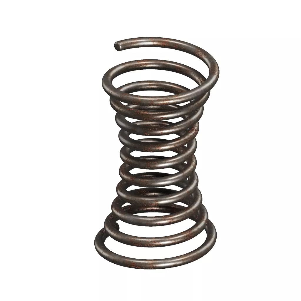 Rusty Steel Concave Spring 3D model_0