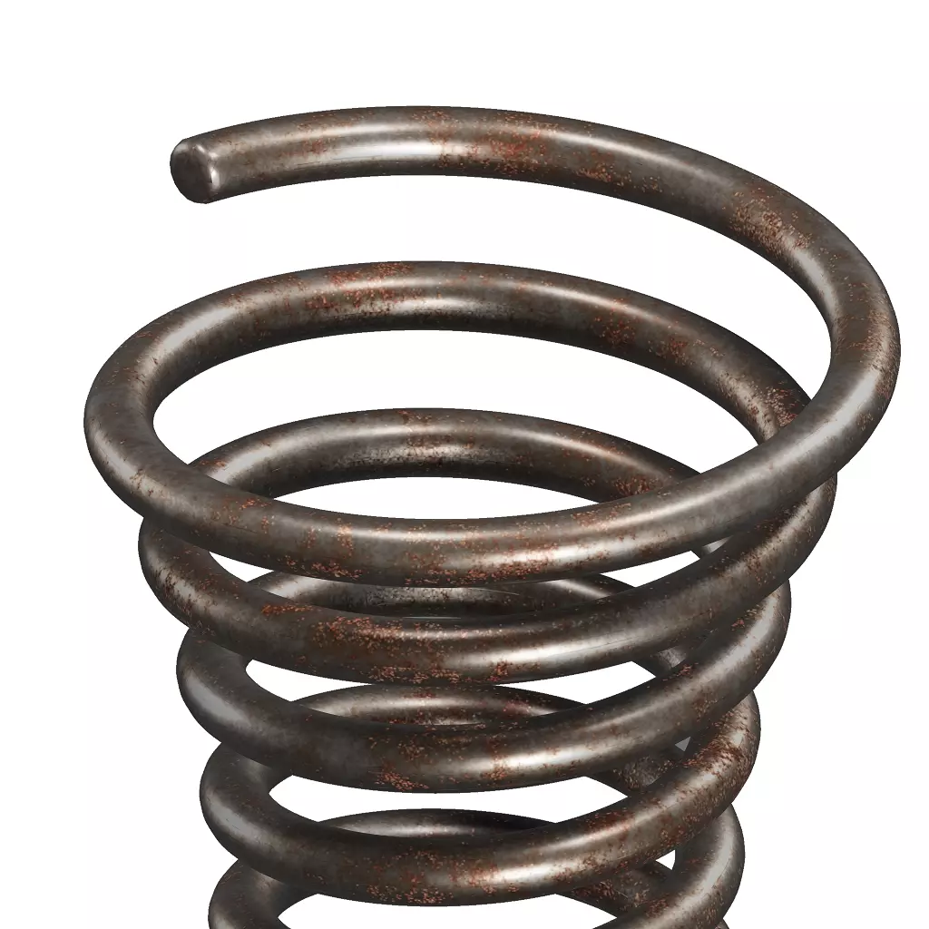 Rusty Steel Concave Spring 3D model_3
