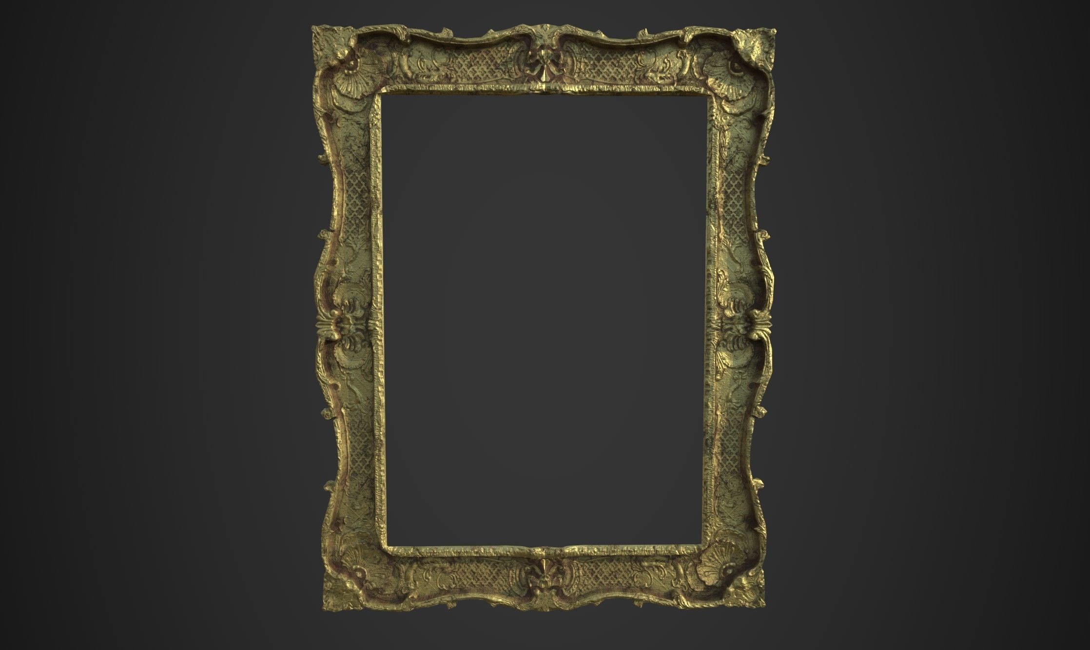 Victorian Frame Low-poly 3D model_1