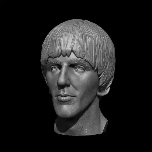 George Harrison The Beatles Bust Printable 3D Model 