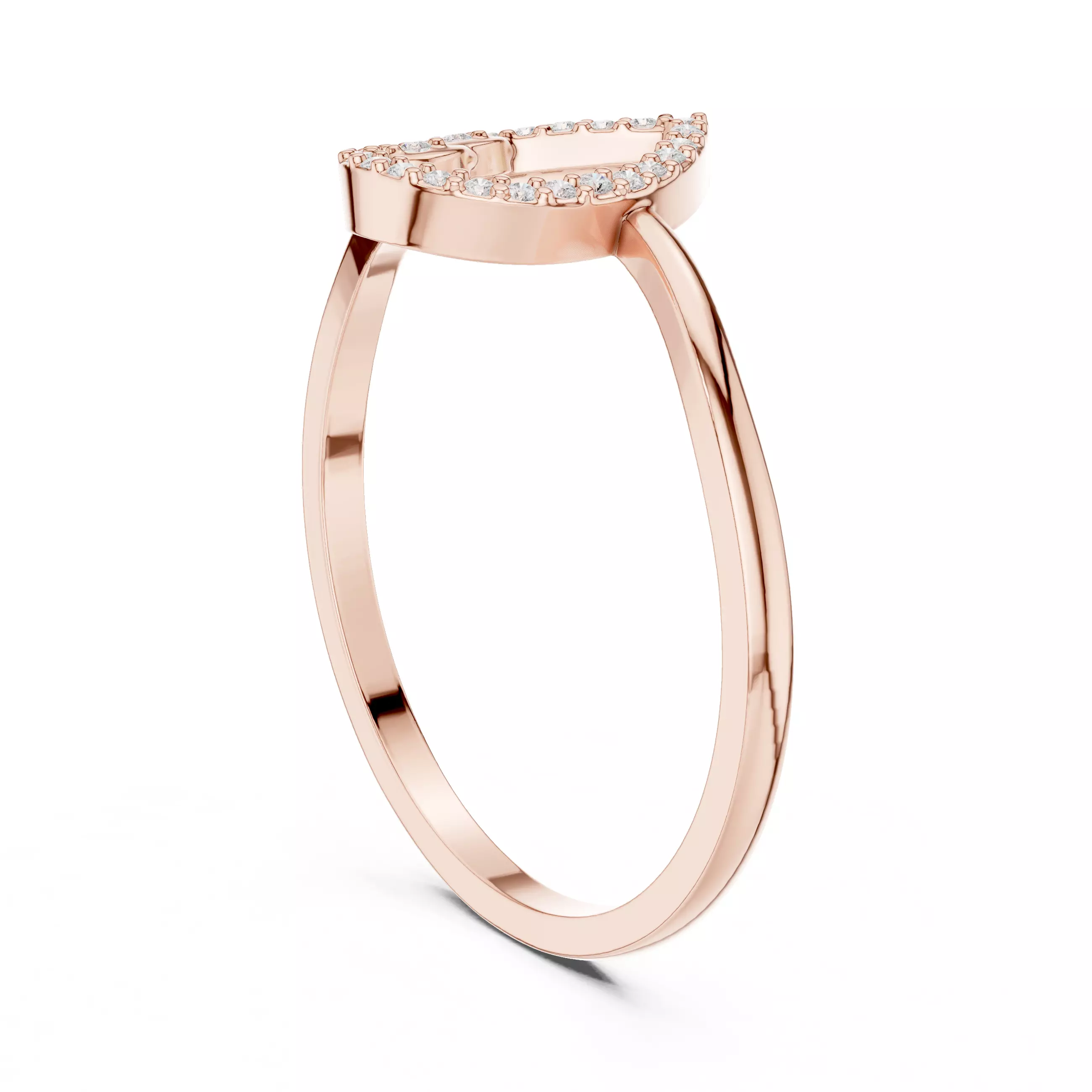 Round Diamond Pear Shape Engagement Ring 3DM STL Video 3D print model_3