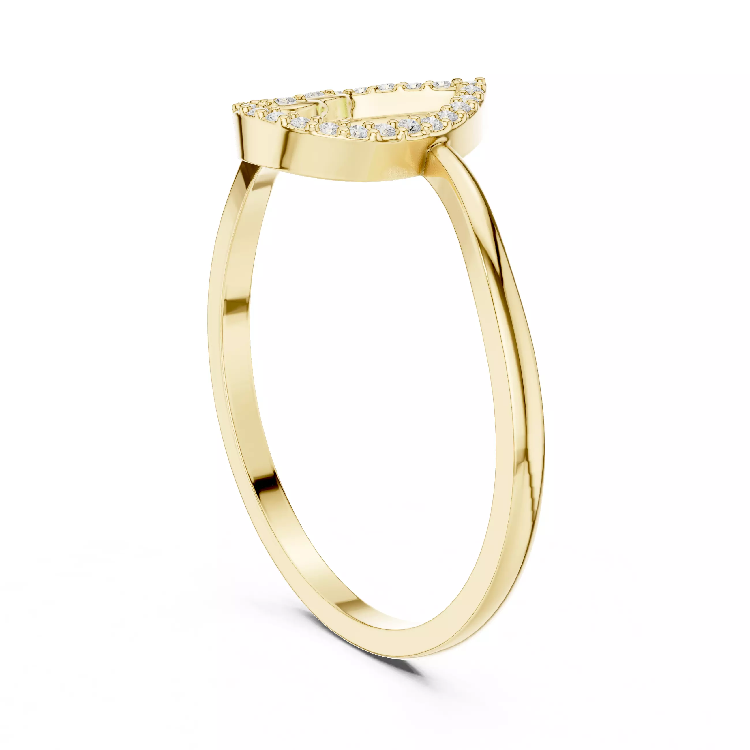 Round Diamond Pear Shape Engagement Ring 3DM STL Video 3D print model_6