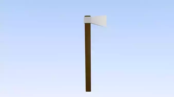 Lowpoly axe with wooden handle