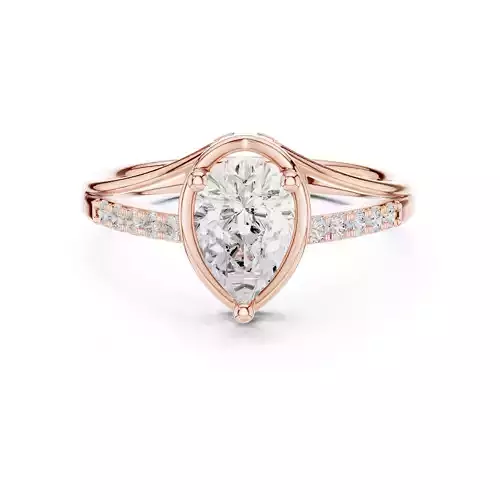 Pear Cut Split Shank Engagement Wedding Ring 3DM STL Video