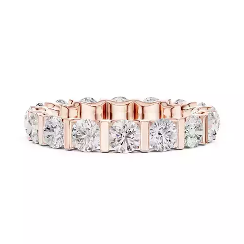 Bar Setting Round Cut Diamond Wedding Band 3DM STL Video 3D print model