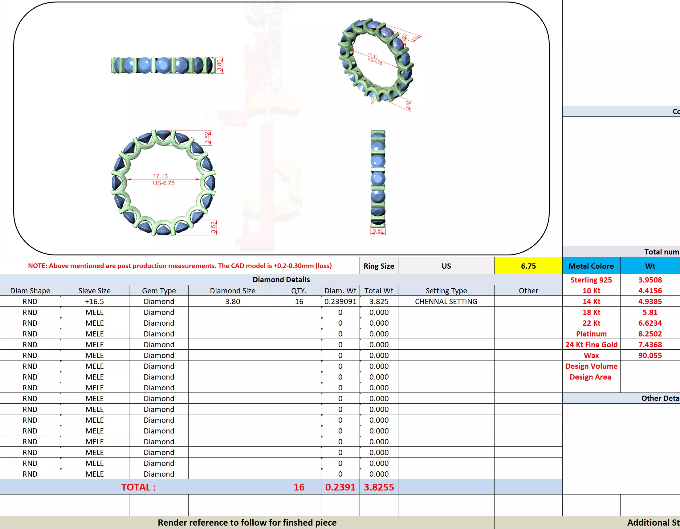 Bar Setting Round Cut Diamond Wedding Band 3DM STL Video 3D print model_13