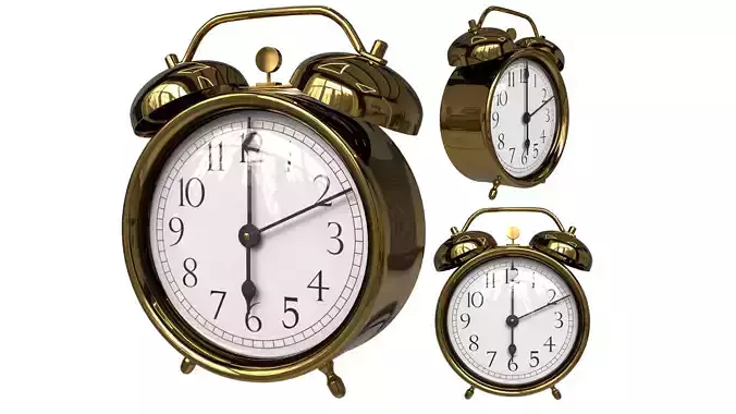 Classic Alarm Clock Low-poly 3D model