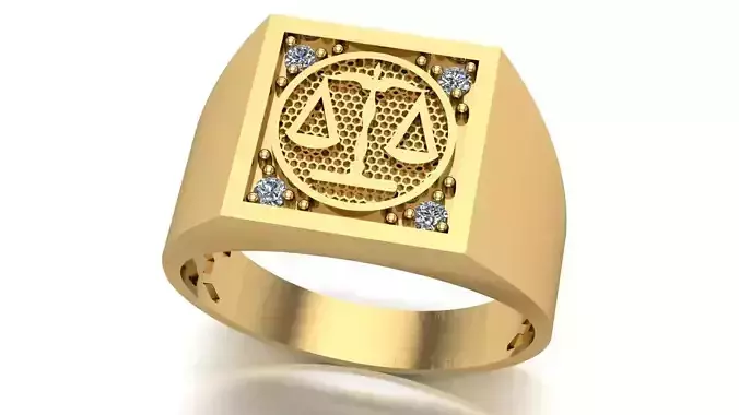 Lawyer graduation ring 3D print model