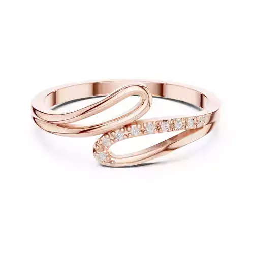 Round Diamond Curved Shape Wedding Band 3DM STL Video