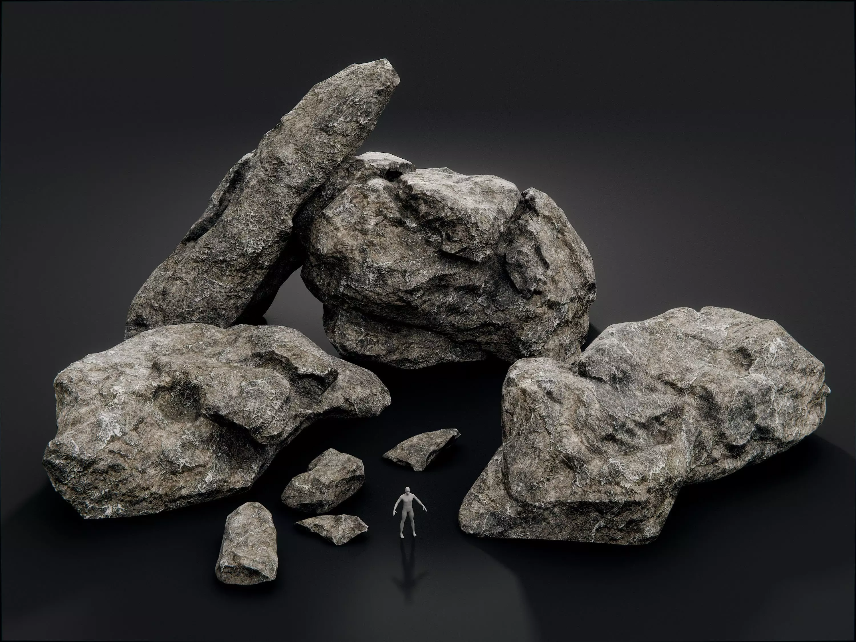 Boulders - Asset Pack Low-poly 3D model_0