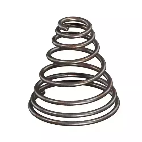 Rusty Steel Conical Spring 3D model