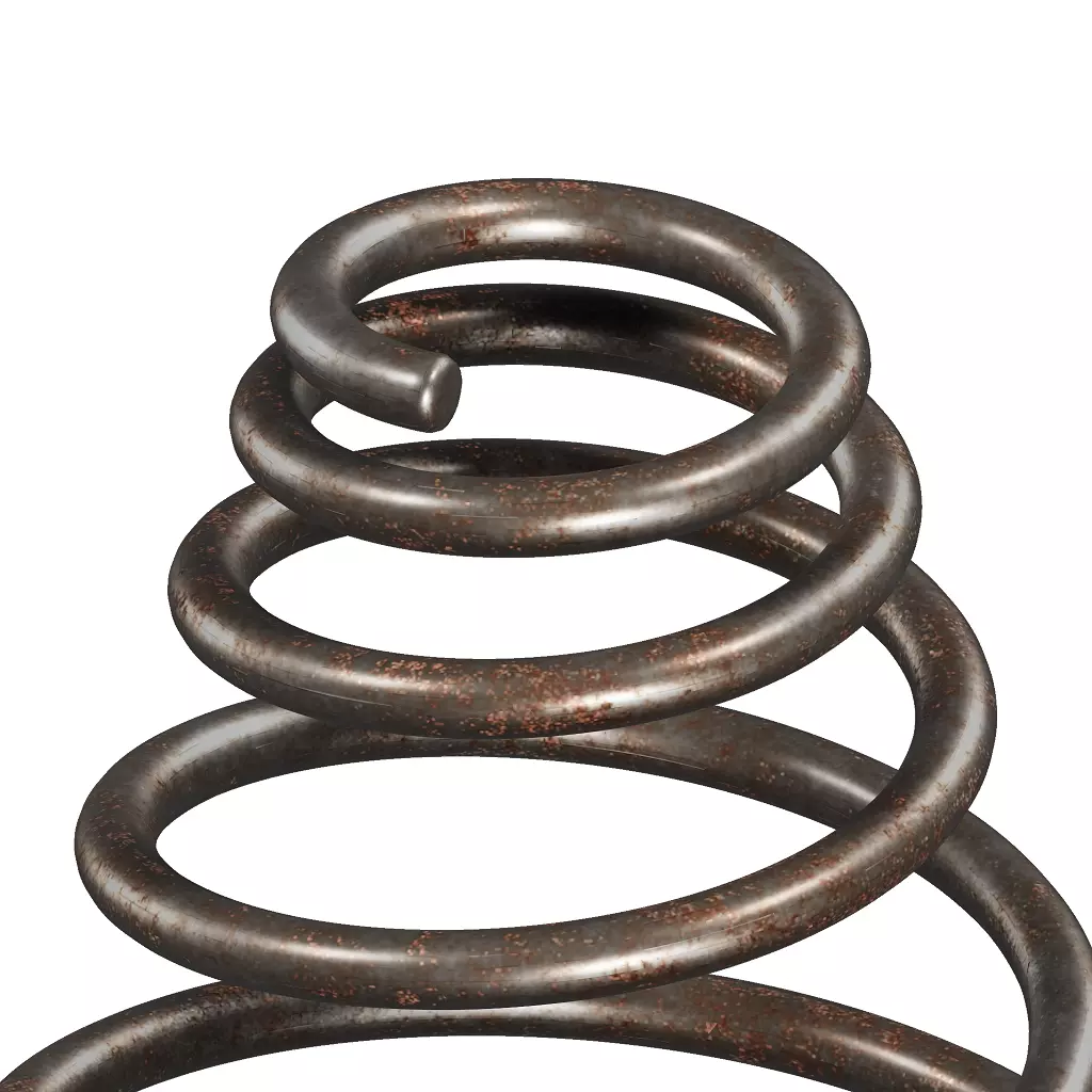 Rusty Steel Conical Spring 3D model_3