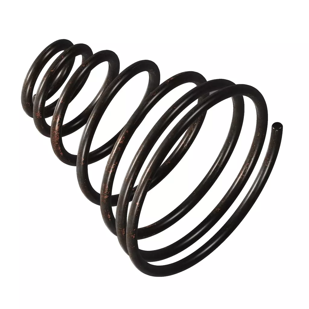Rusty Steel Conical Spring 3D model_2