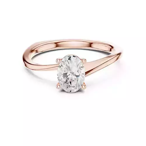 Solitaire Oval Cut Euro Shank Engagement Ring 3DM STL Video