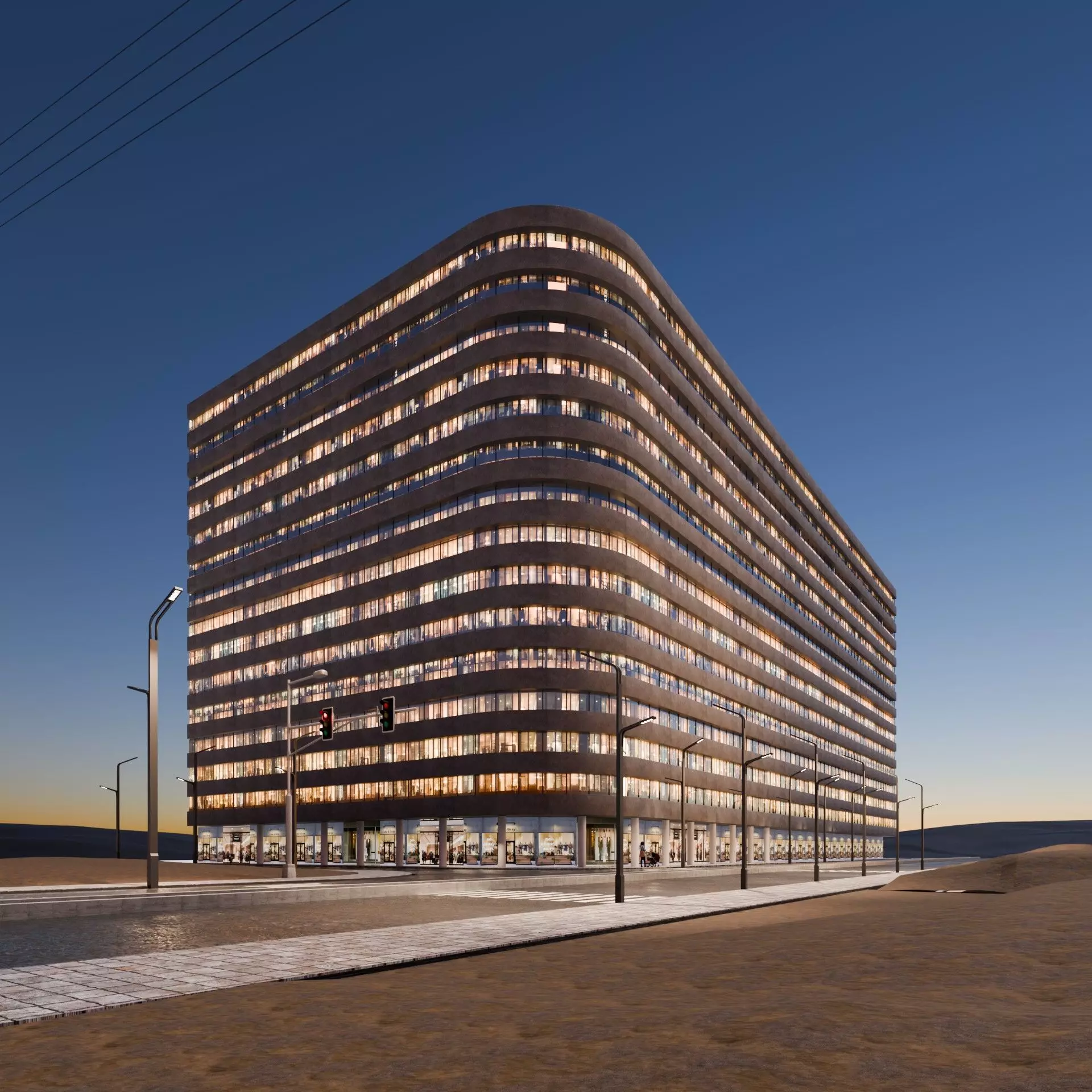 Urban Skyscraper 3D model_1