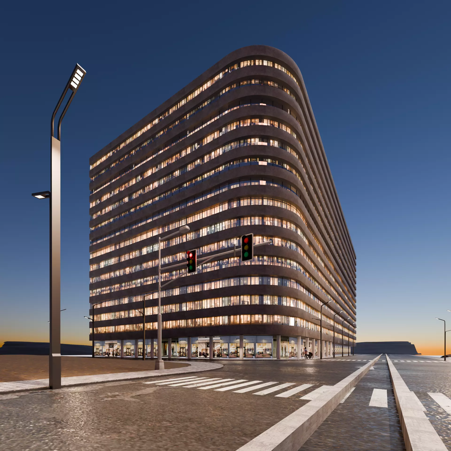 Urban Skyscraper 3D model_2