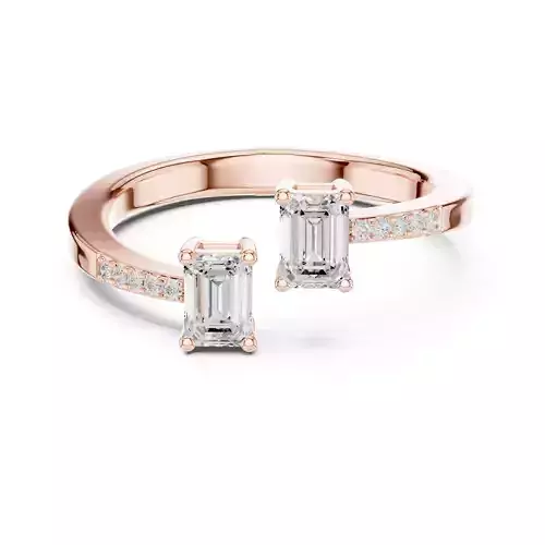 Open Cuff Bypass Shank Engagement Wedding Ring 3DM STL Video 3D print model