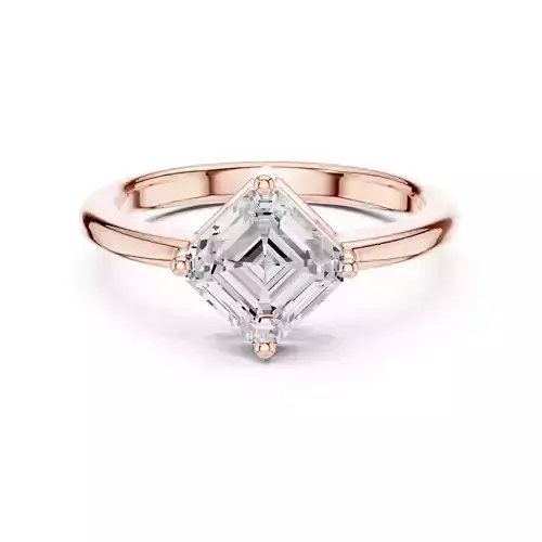 Solitaire Asscher Cut Diamond Engagement Ring 3DM STL Video