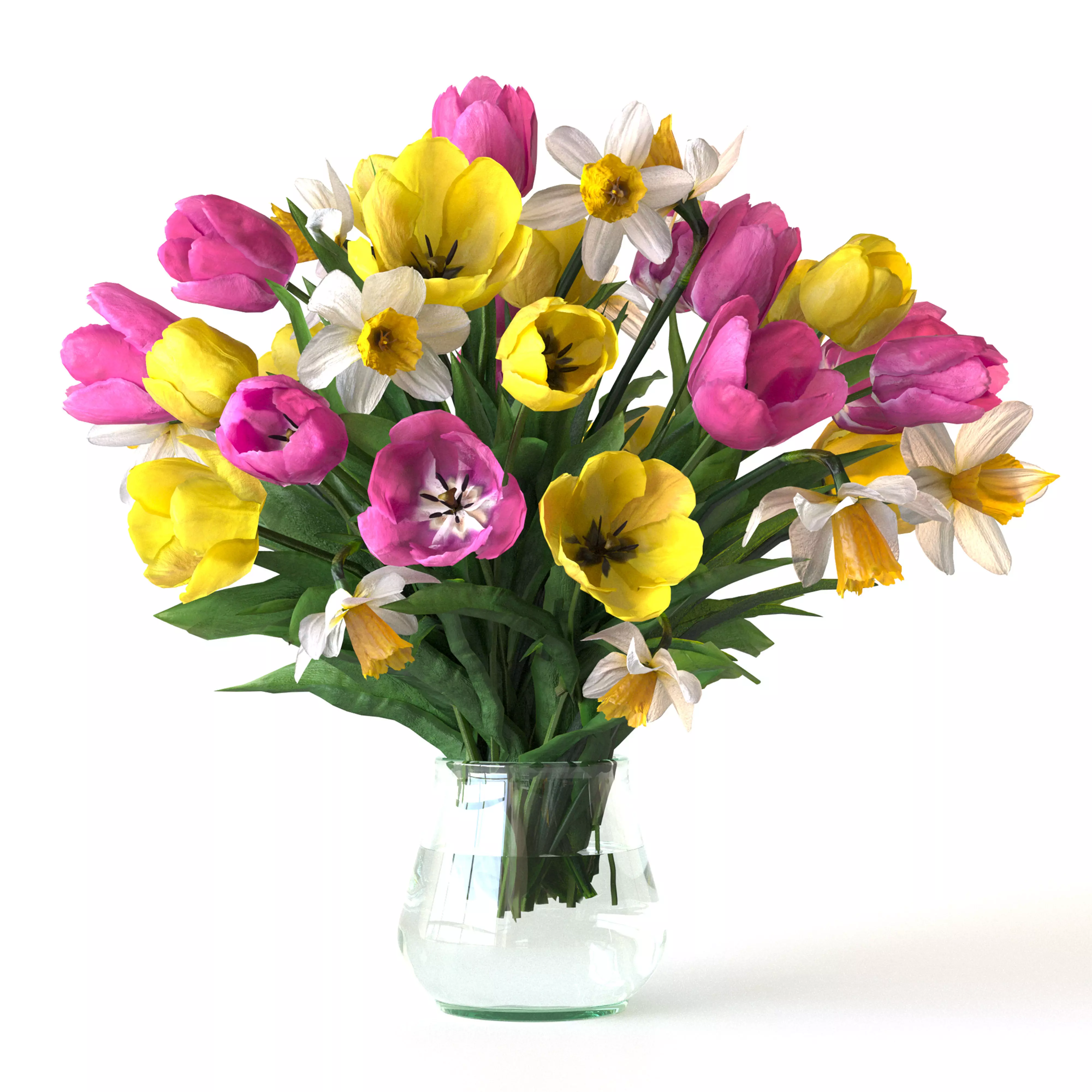 Bouquets of tulips and Narcissuses 3D model_4