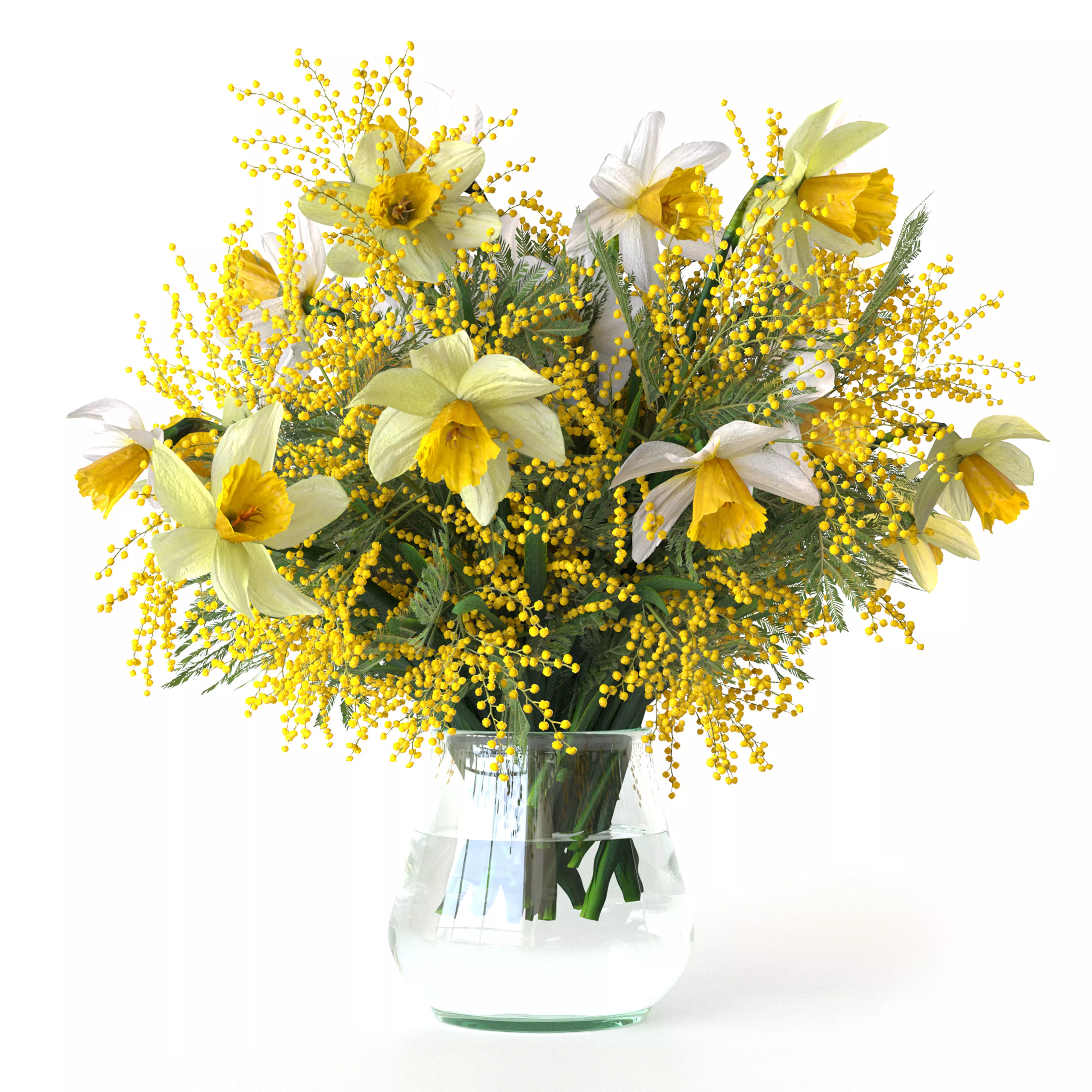 Bouquets of tulips and Narcissuses 3D model_3