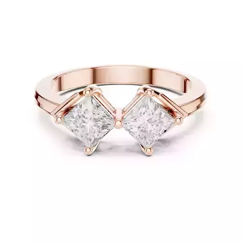 Toi Et Moi Princess Cut Diamond Engagement Ring 3DM STL Video 3D print model