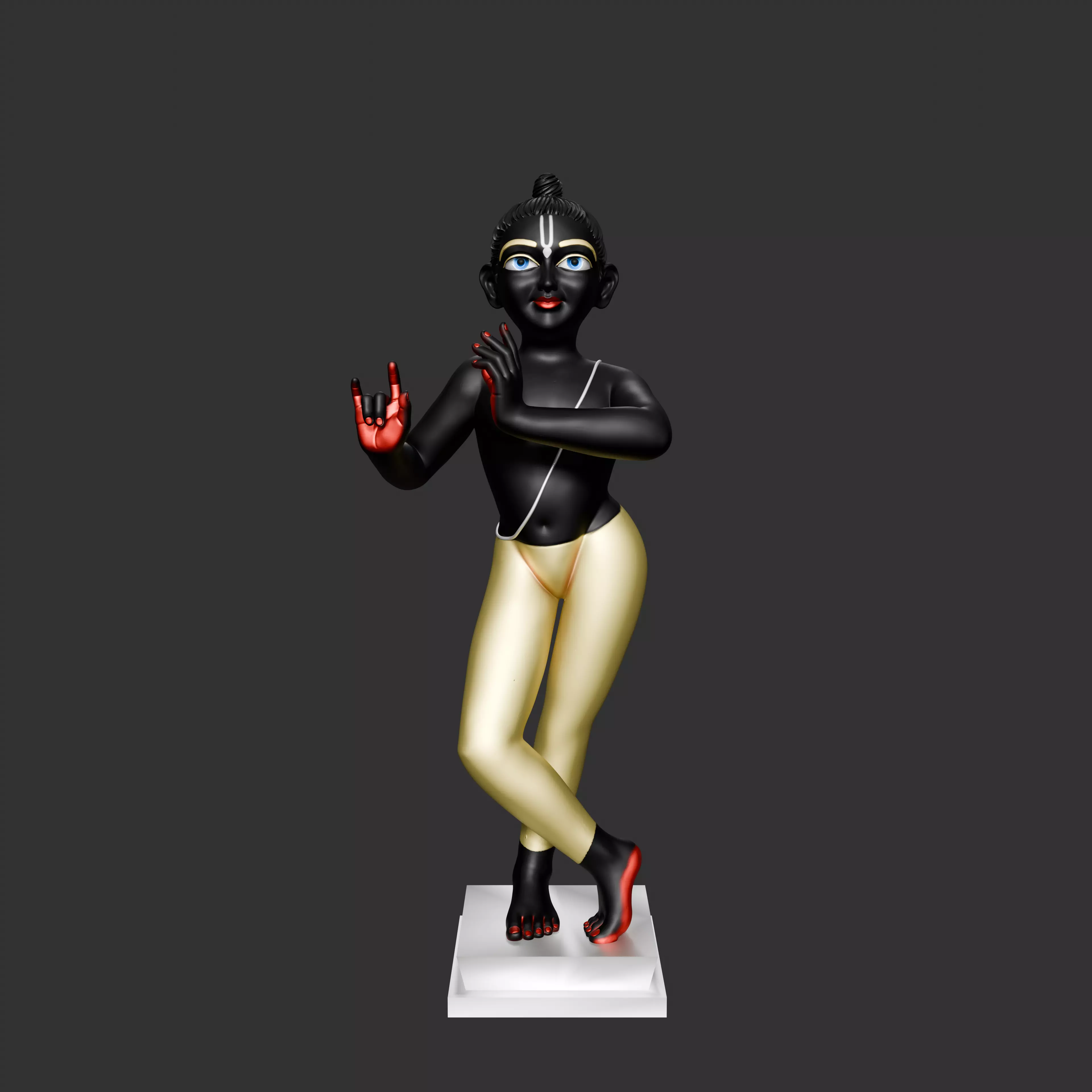 Radha Krishna Murti 3D Printable Hindu Deity Statue 3D print model_2