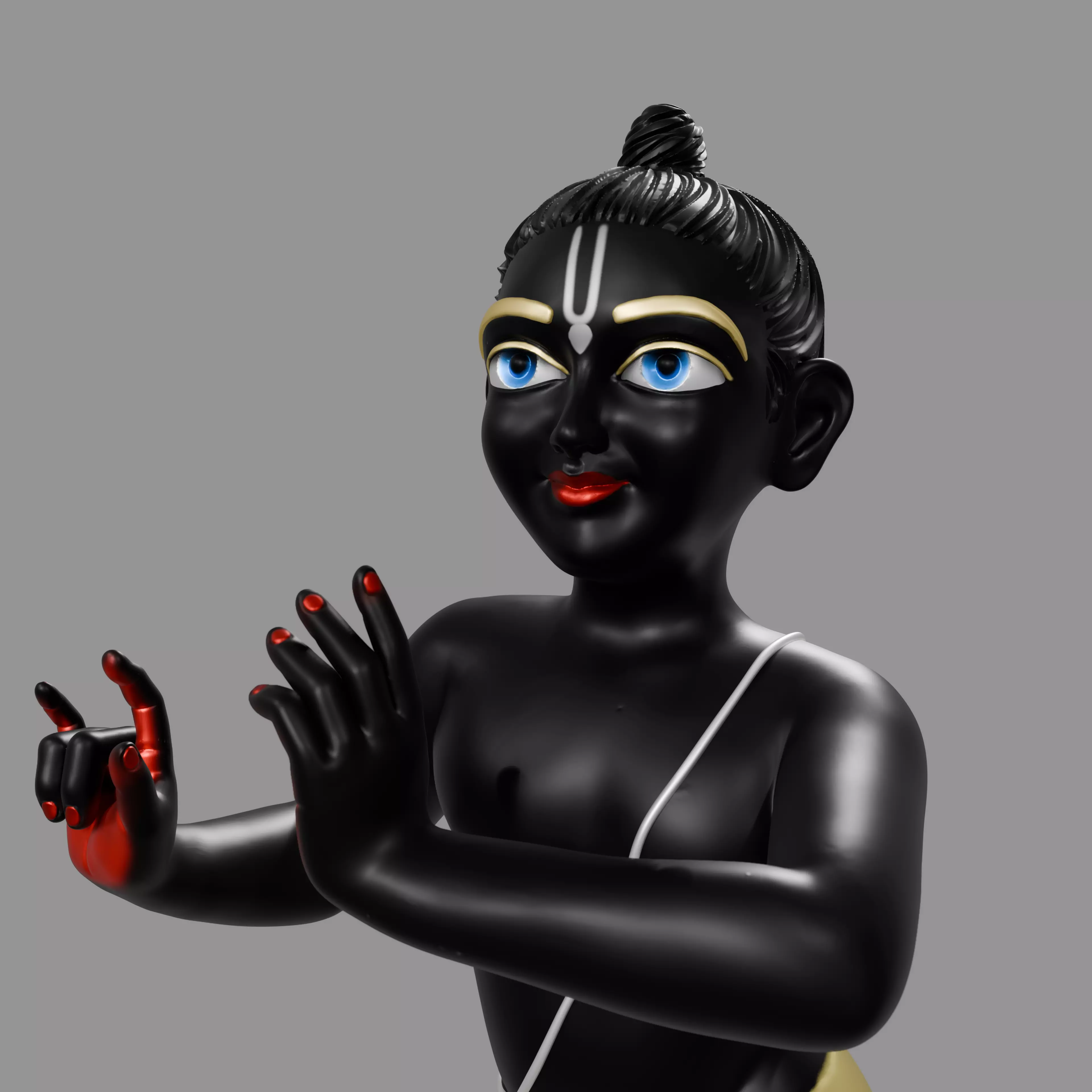 Radha Krishna Murti 3D Printable Hindu Deity Statue 3D print model_3