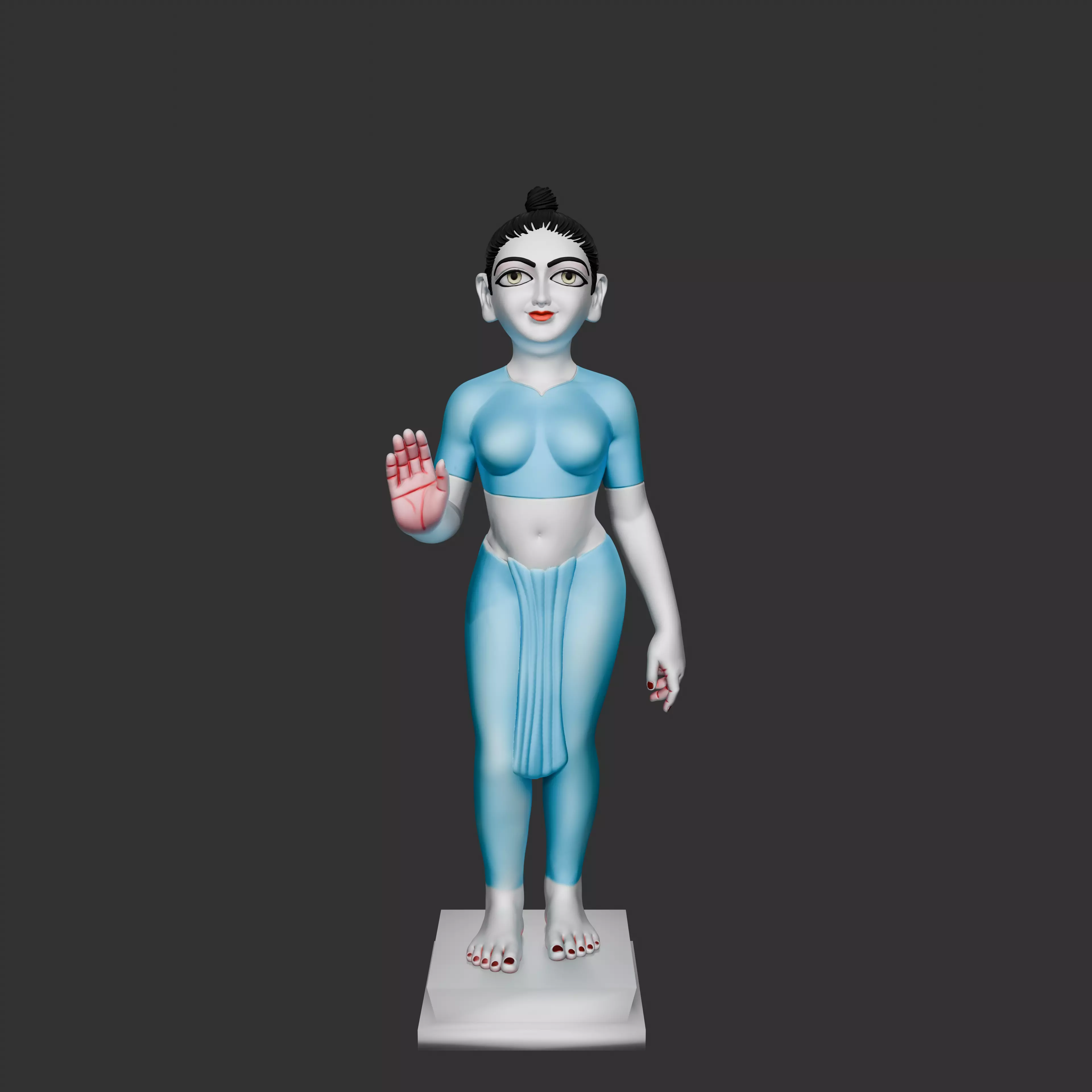 Radha Krishna Murti 3D Printable Hindu Deity Statue 3D print model_4
