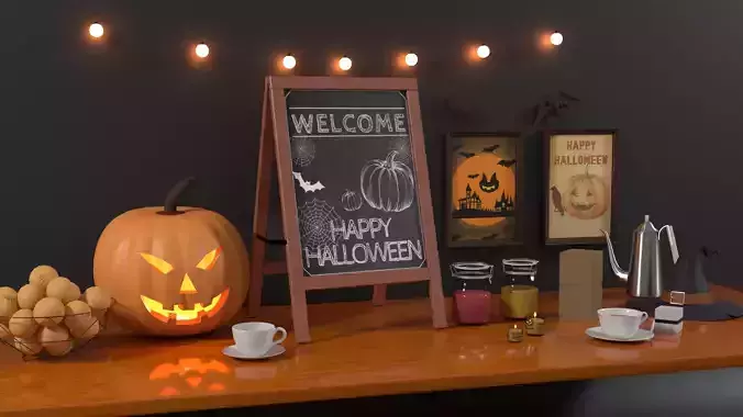 Halloween Cafe Props Pack 28 Items