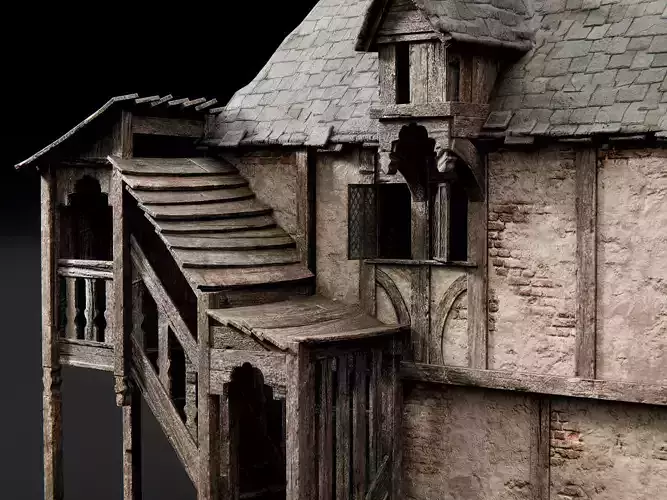 Medieval City Houses 3D model 3