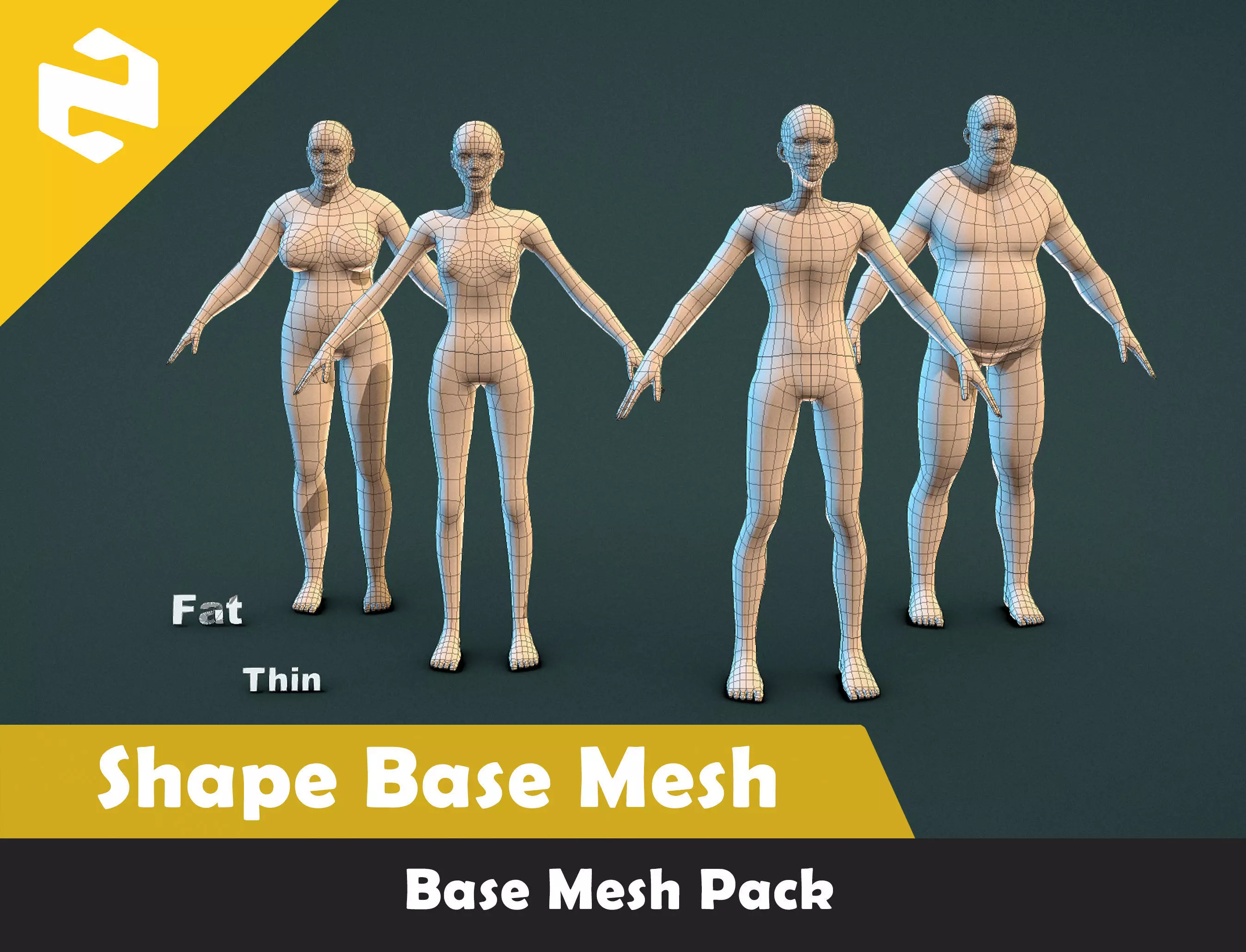 Base Mesh Pack - Shape Base Mesh Low-poly 3D model_0
