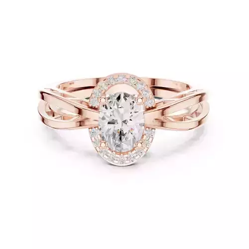 Oval Cut Split Shank Diamond Engagement Ring 3DM STL Video