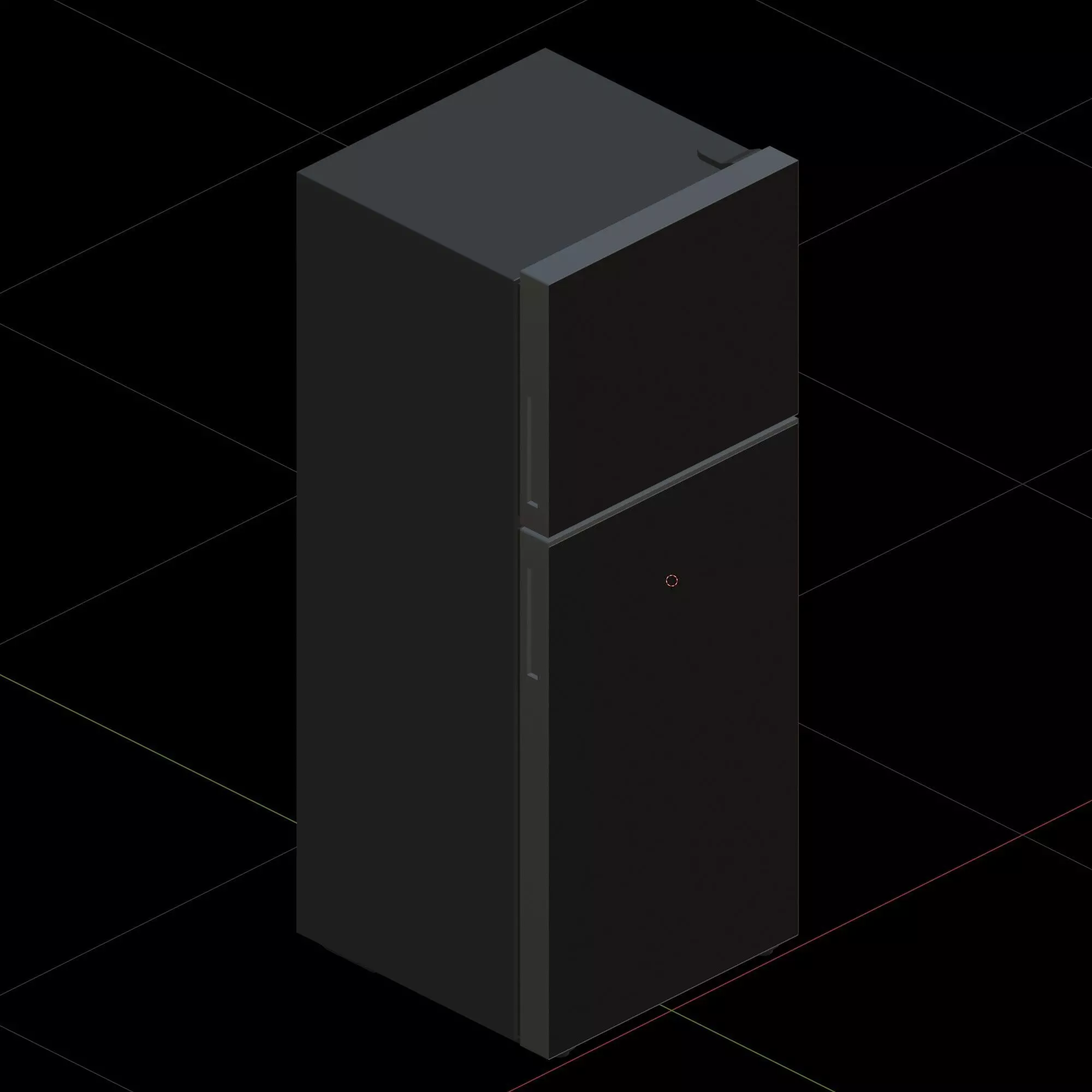 Top Freezer Refrigerator 3D model_1
