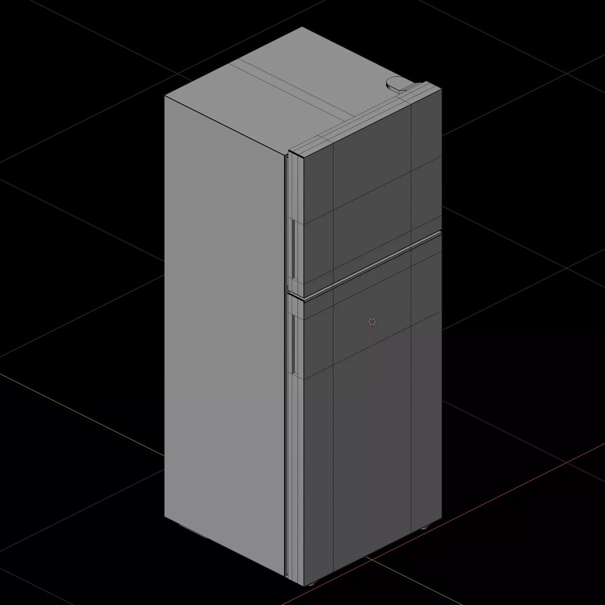 Top Freezer Refrigerator 3D model_5