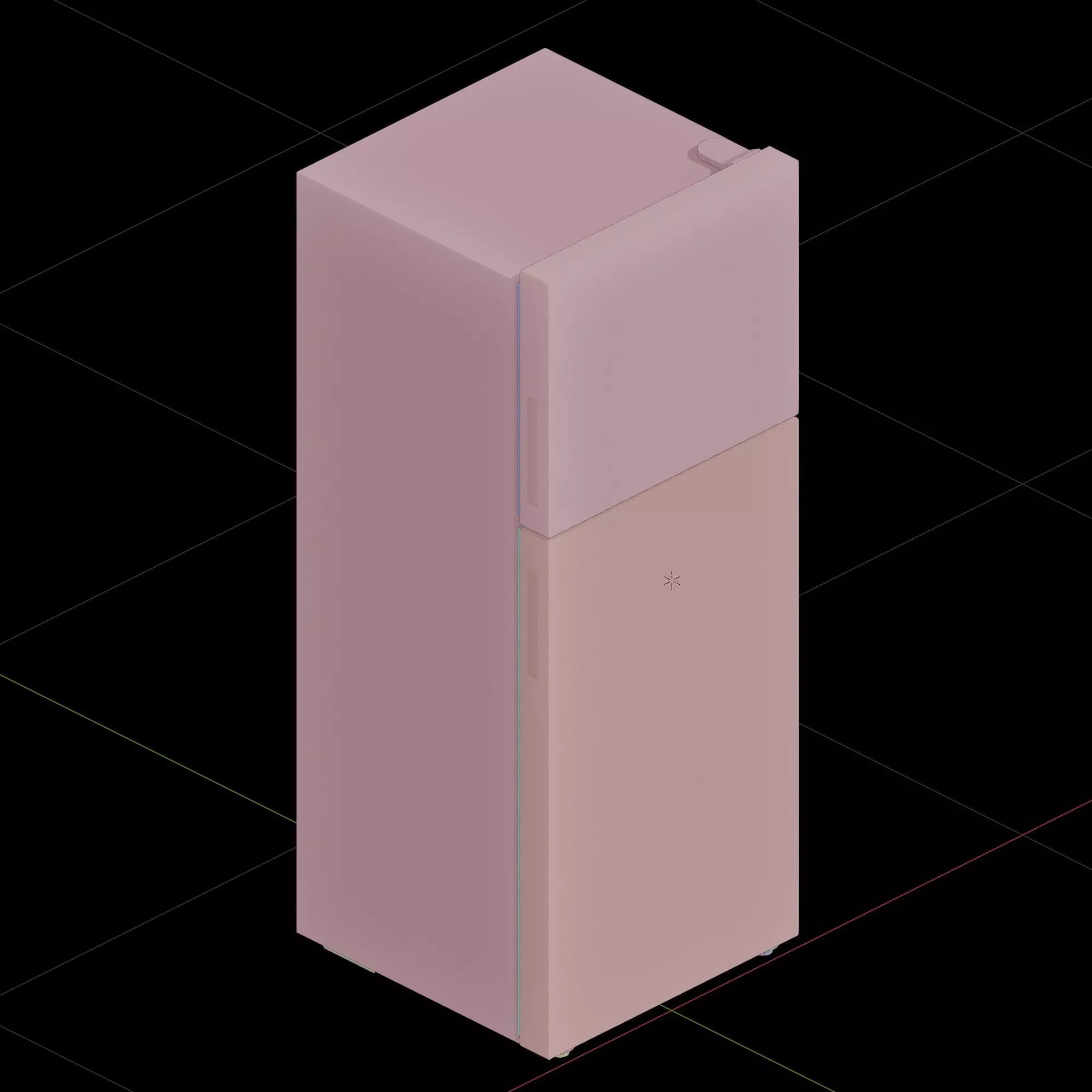 Top Freezer Refrigerator 3D model_2