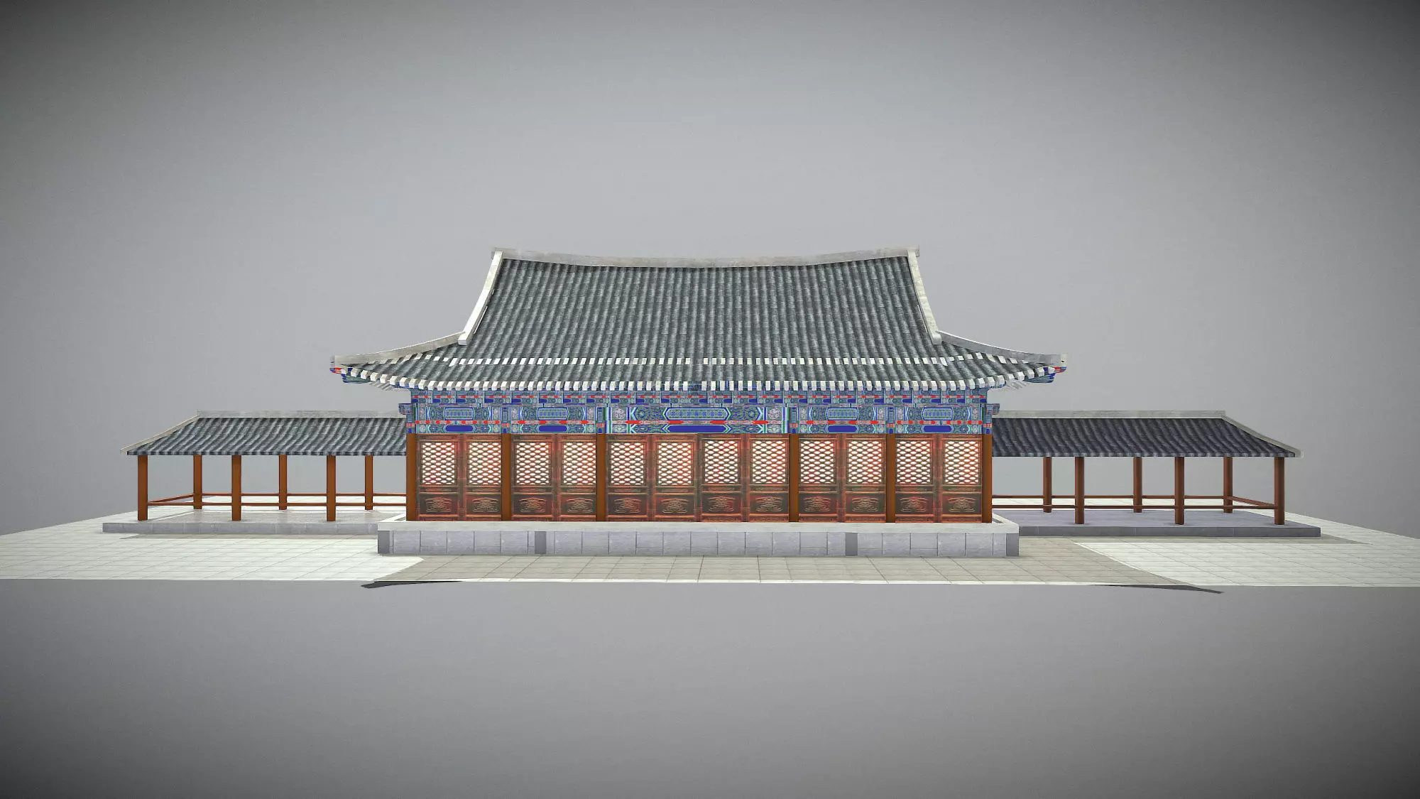 Bulguksa Daewongjeon Low-poly 3D model_5