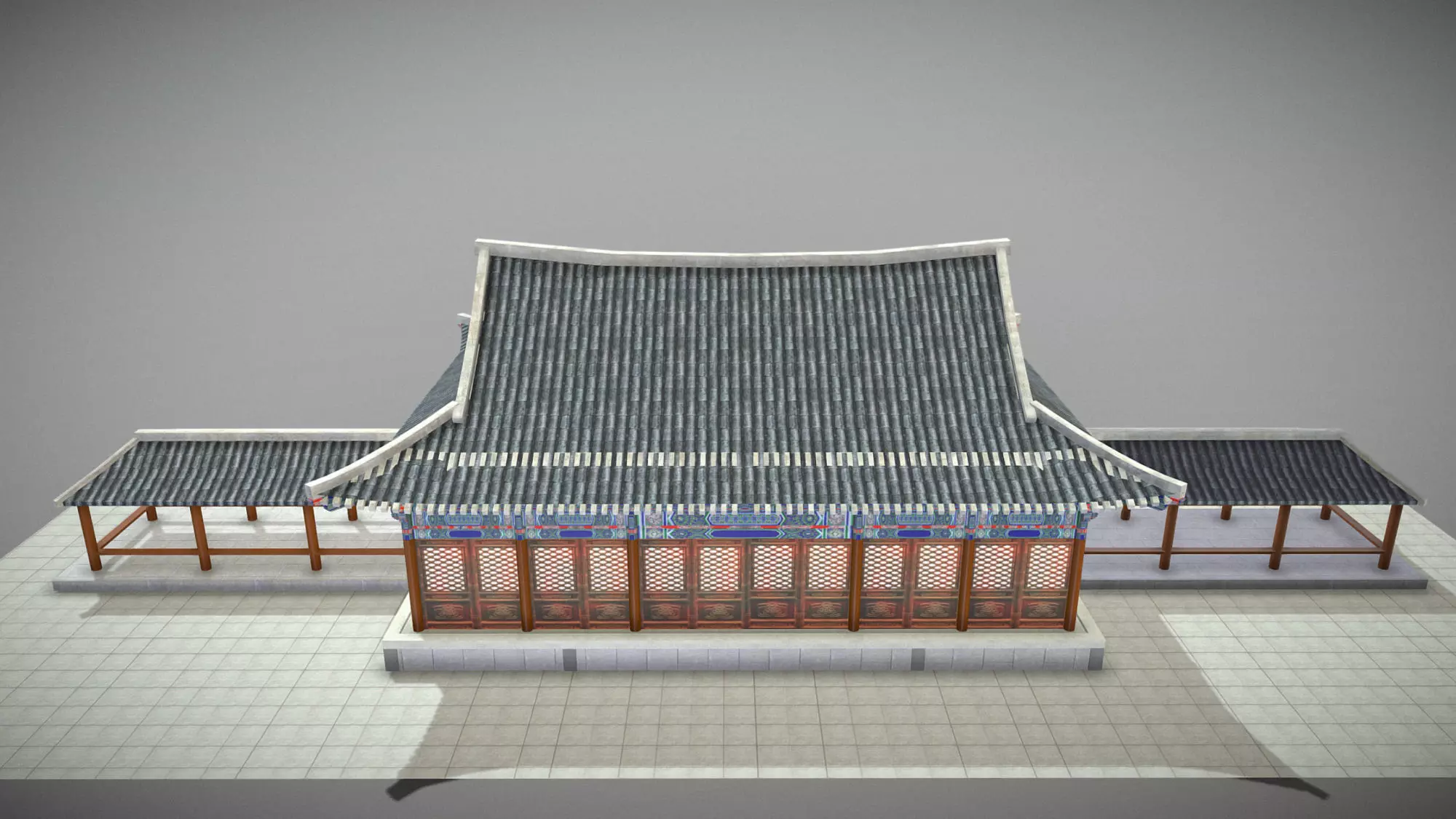 Bulguksa Daewongjeon Low-poly 3D model_7