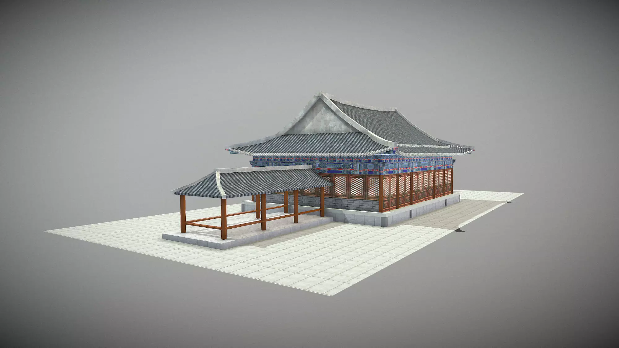 Bulguksa Daewongjeon Low-poly 3D model_4