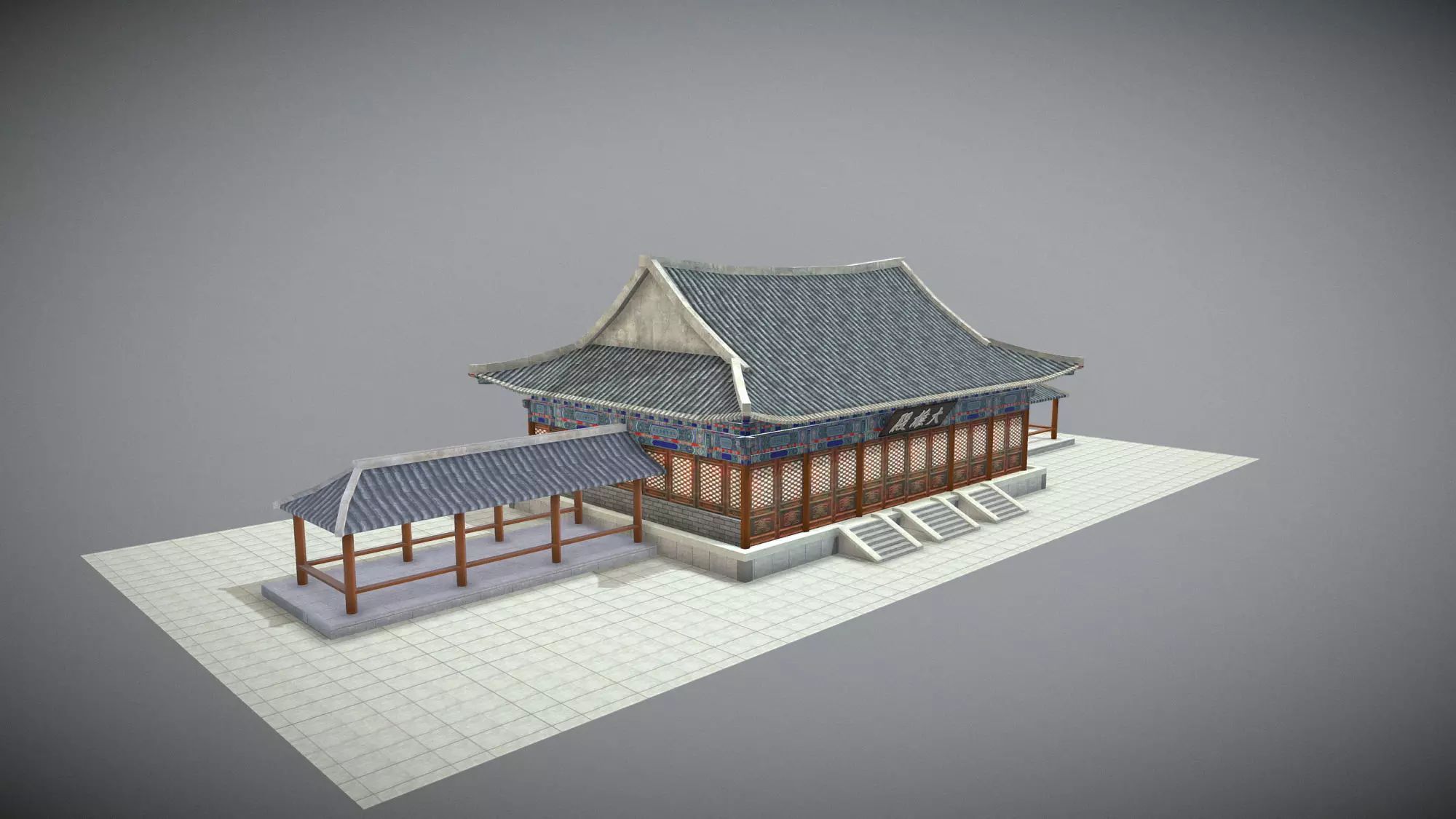 Bulguksa Daewongjeon Low-poly 3D model_2
