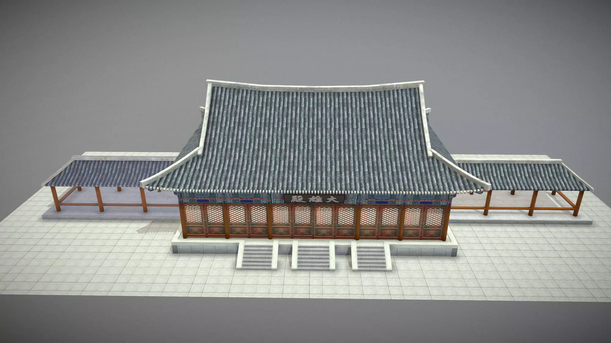 Bulguksa Daewongjeon Low-poly 3D model_8
