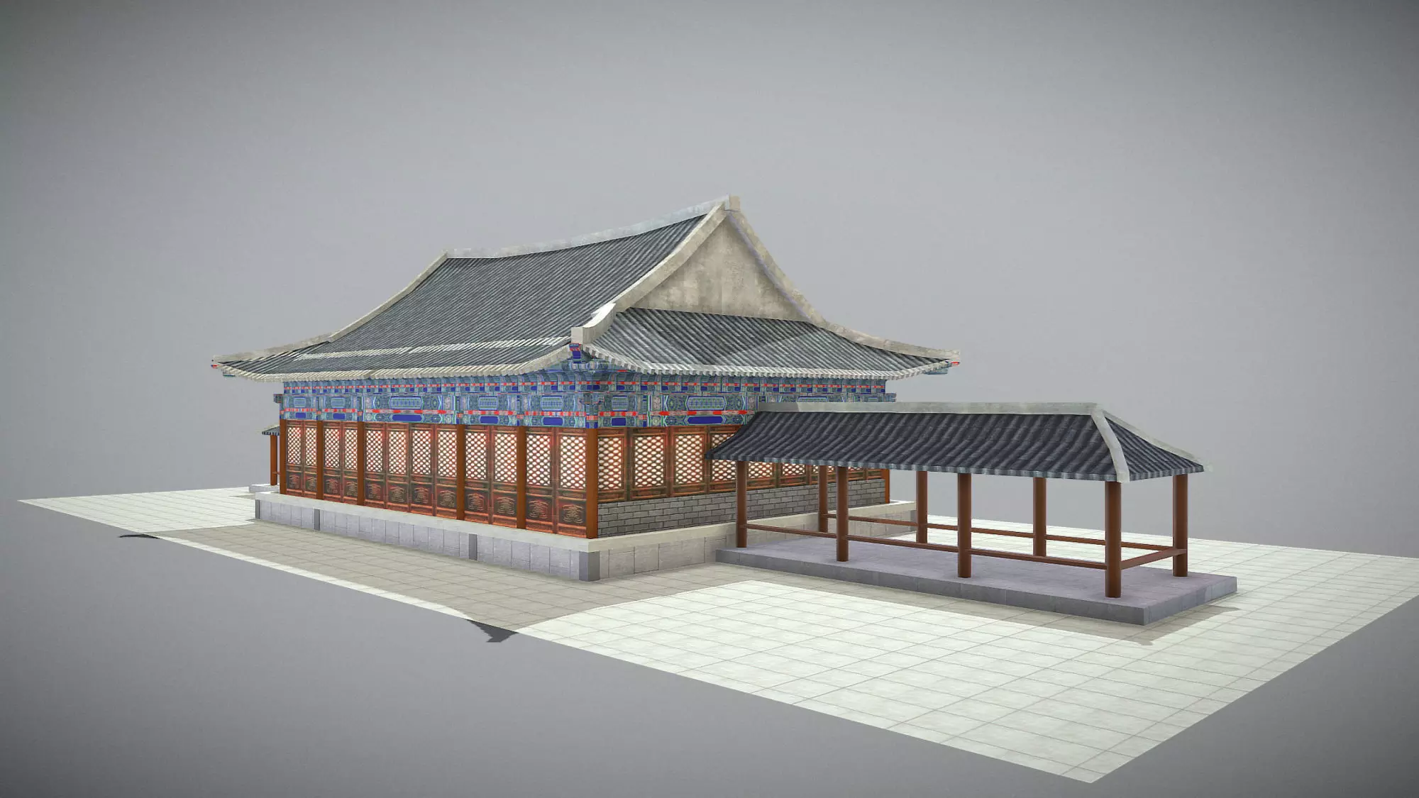 Bulguksa Daewongjeon Low-poly 3D model_6